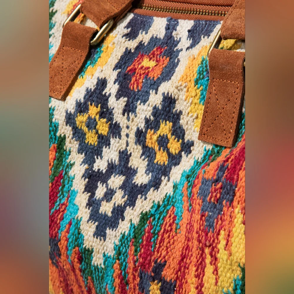 Handmade Boho Chic Boston Bag / Satchel - Navajo Aztec Inspired Design